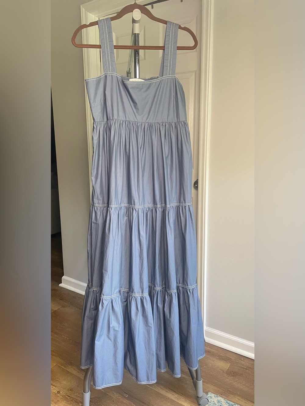 Hunter Bell Blue Tiered Maxi Dress